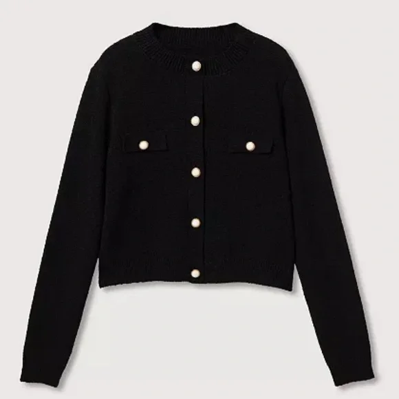 π MANGO Women's Knitted Cardigan with Jewel . - Picture 7 of 10